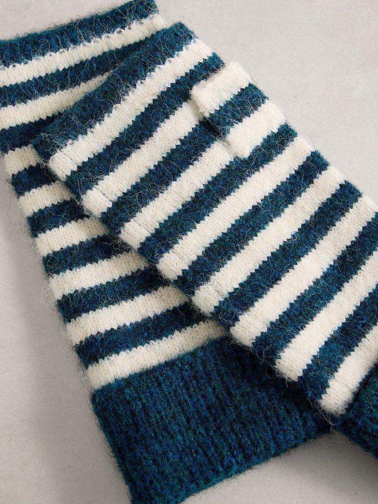 Emma Fingerless Gloves in BLUE MLT - FLAT DETAIL