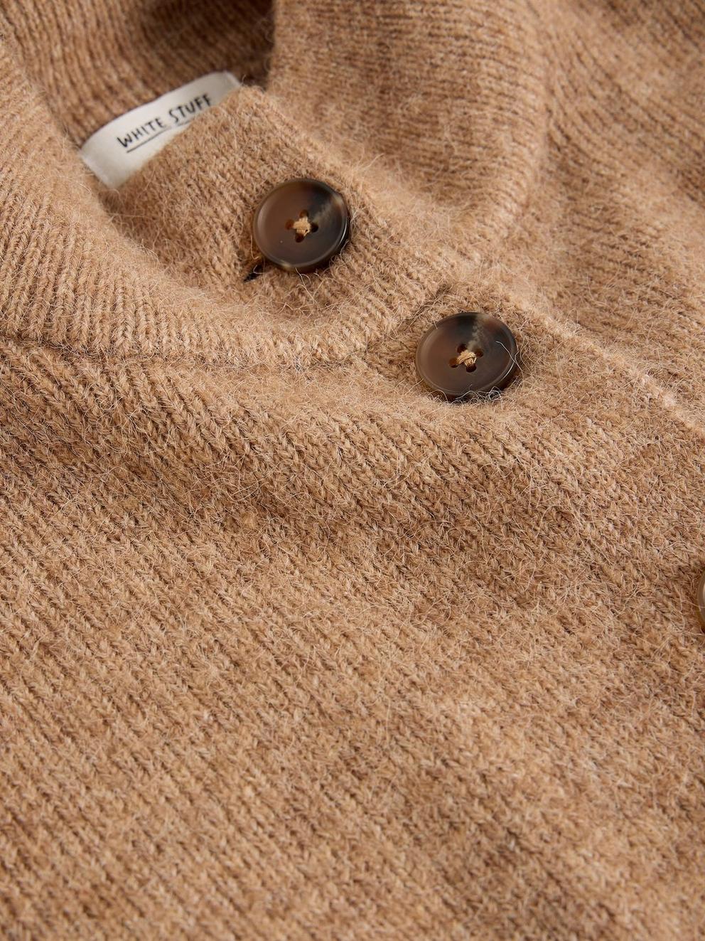 MARGOT CARDI in MID BROWN - FLAT DETAIL
