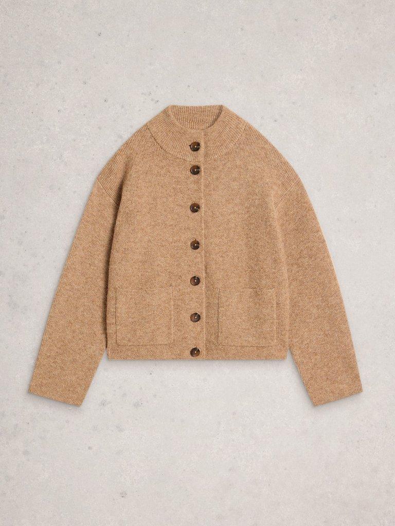 MARGOT CARDI in MID BROWN - FLAT FRONT