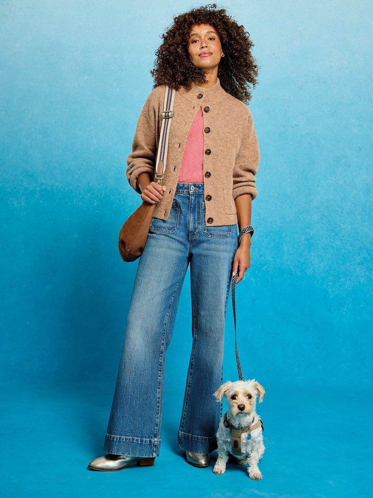 MARGOT CARDI in MID BROWN - MIXED