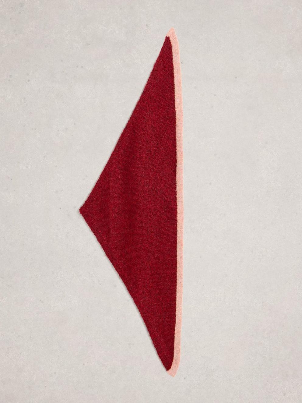 Emma Triangle Scarf in DK RED - FLAT BACK