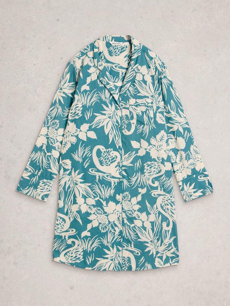 SWAN NIGHTSHIRT in BLUE PR - FLAT FRONT
