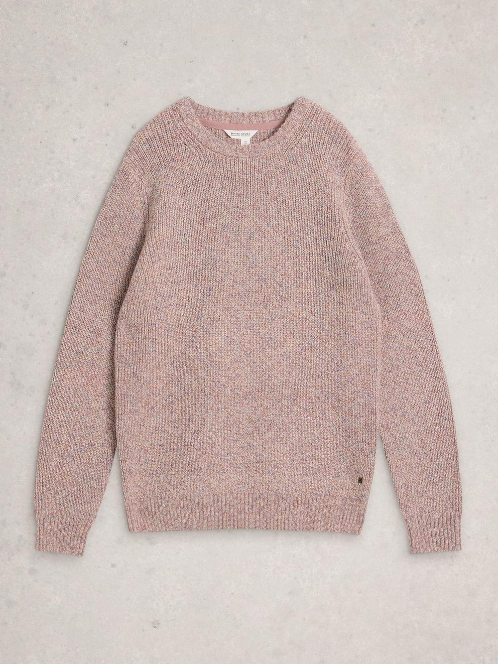 Tadley Twist Crew Neck in PINK MLT - FLAT FRONT