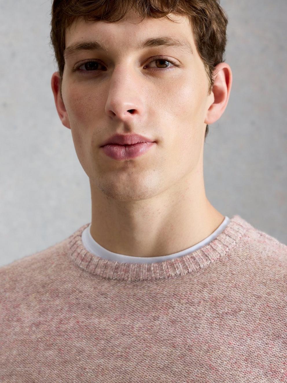 Tadley Twist Crew Neck in PINK MLT - LIFESTYLE