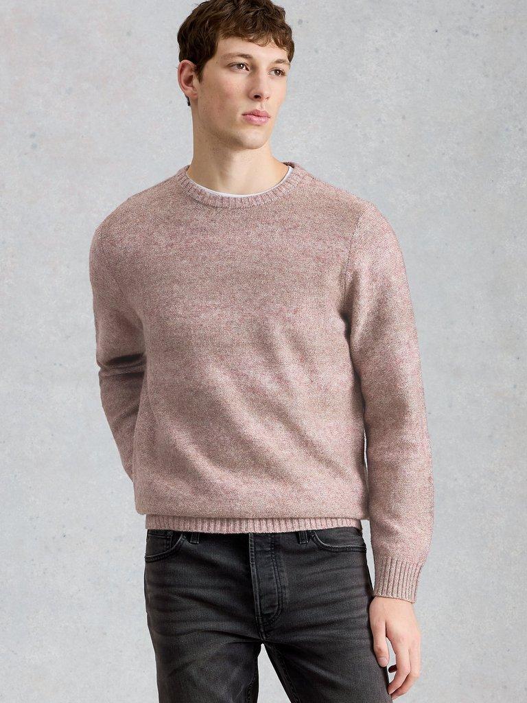 Tadley Twist Crew Neck in PINK MLT - MODEL DETAIL