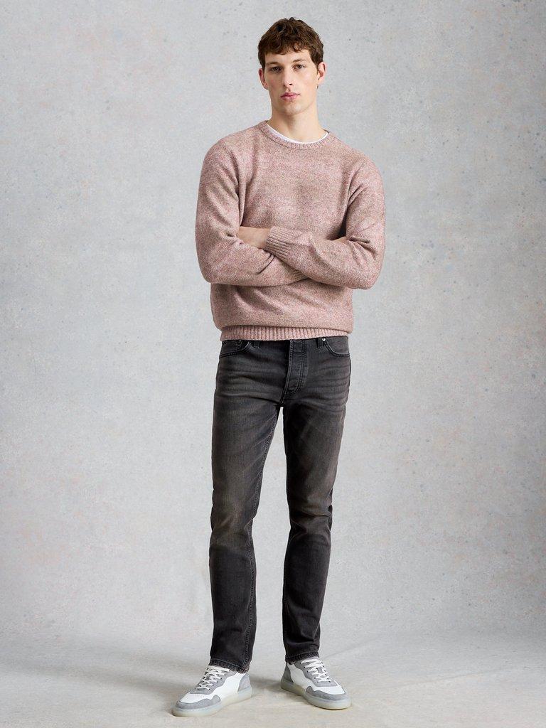 Tadley Twist Crew Neck in PINK MLT - MODEL FRONT