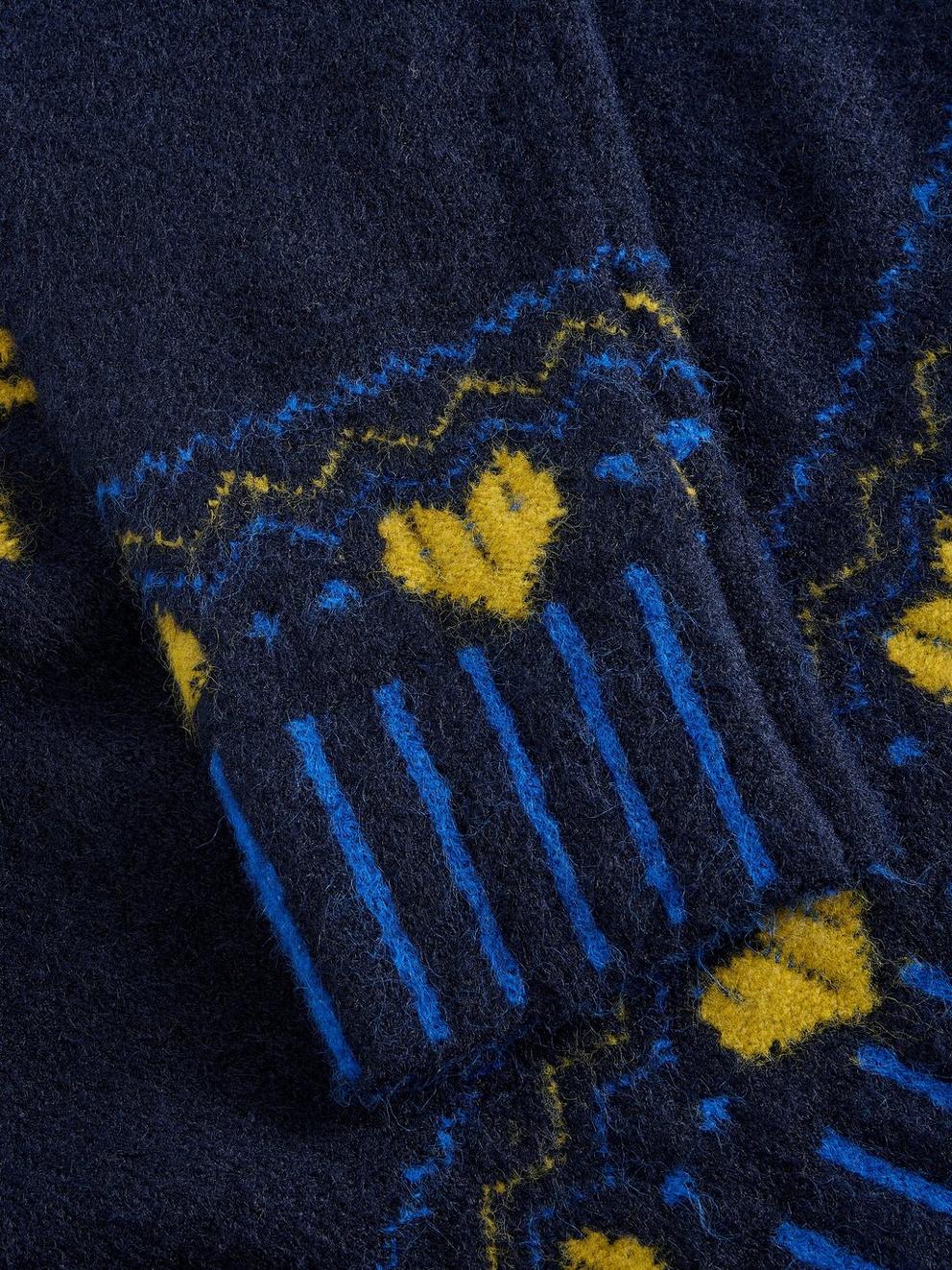 HARRIET FAIRISLE JUMPER in BLUE MLT - FLAT DETAIL