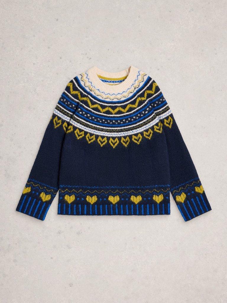 HARRIET FAIRISLE JUMPER in BLUE MLT - FLAT FRONT