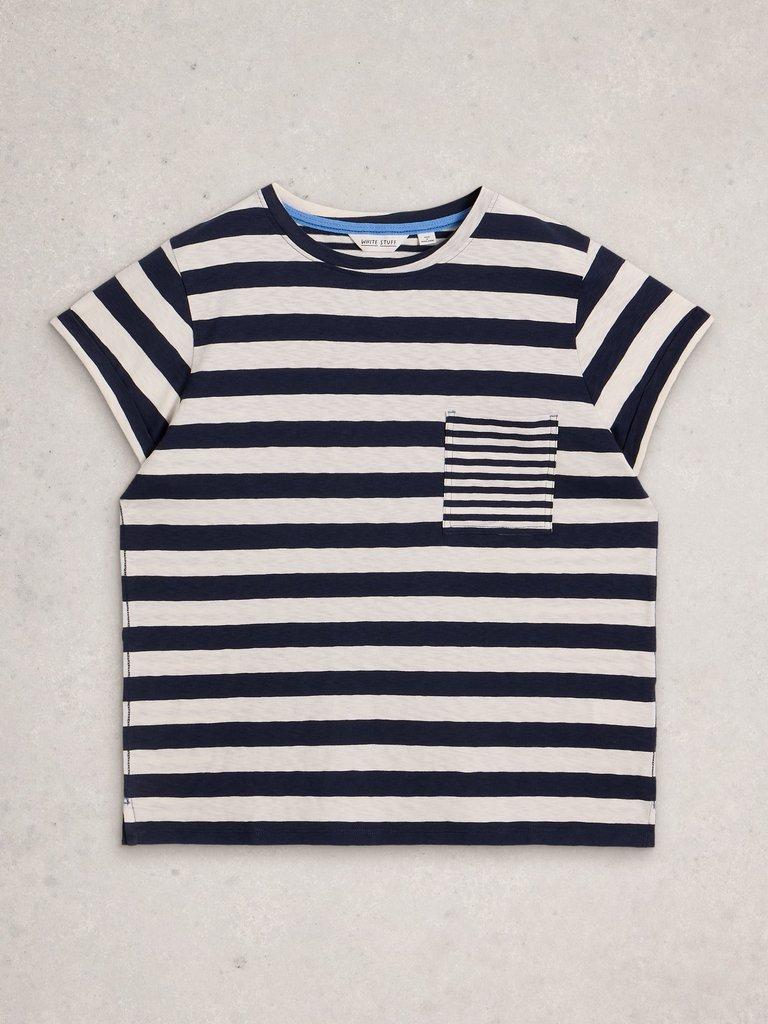 GINA TEE in NAVY MULTI - FLAT FRONT