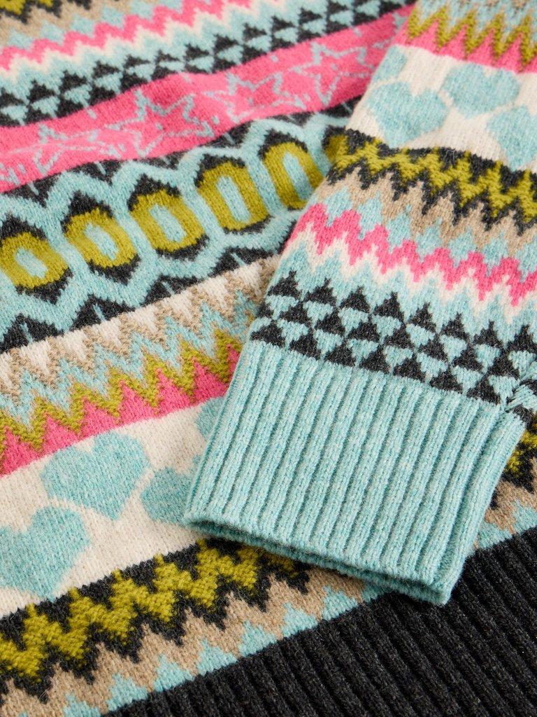 PHOEBE FAIRISLE JUMPER in BLUE MLT - FLAT DETAIL