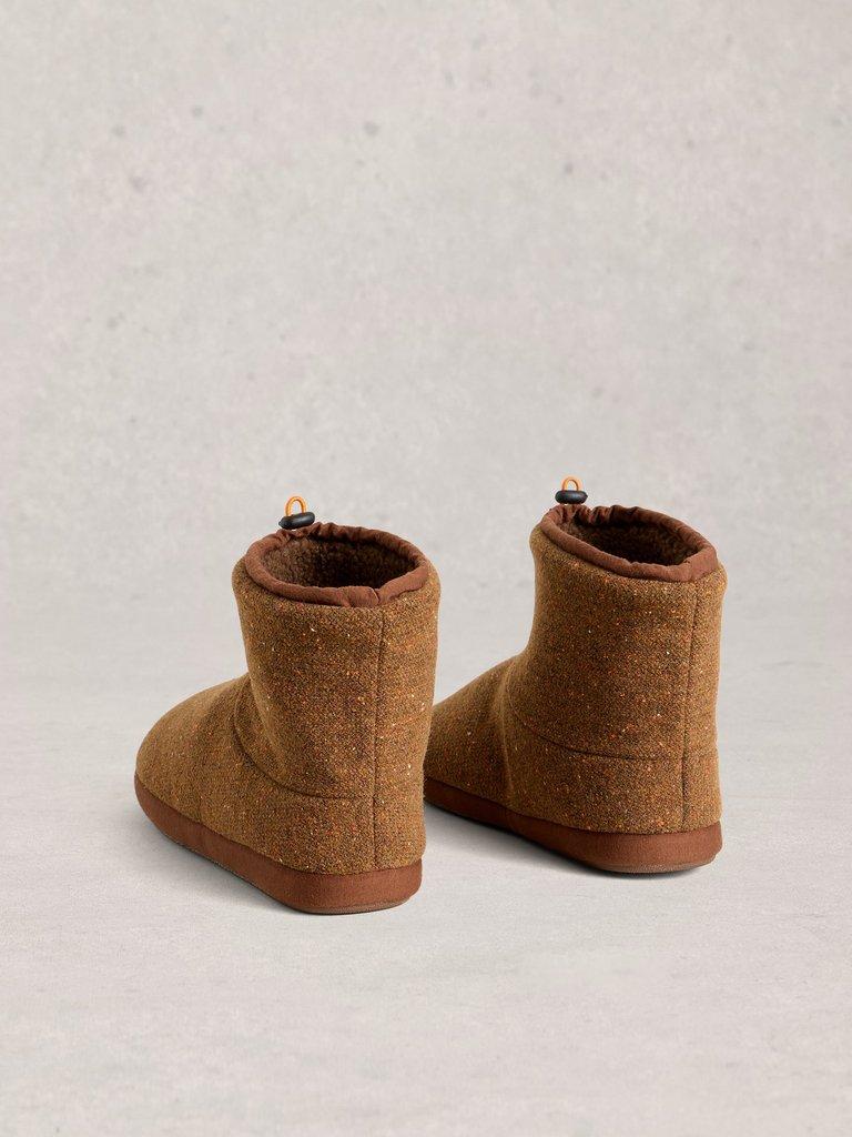 Slipper Neppy Bootie in DK BROWN - FLAT BACK