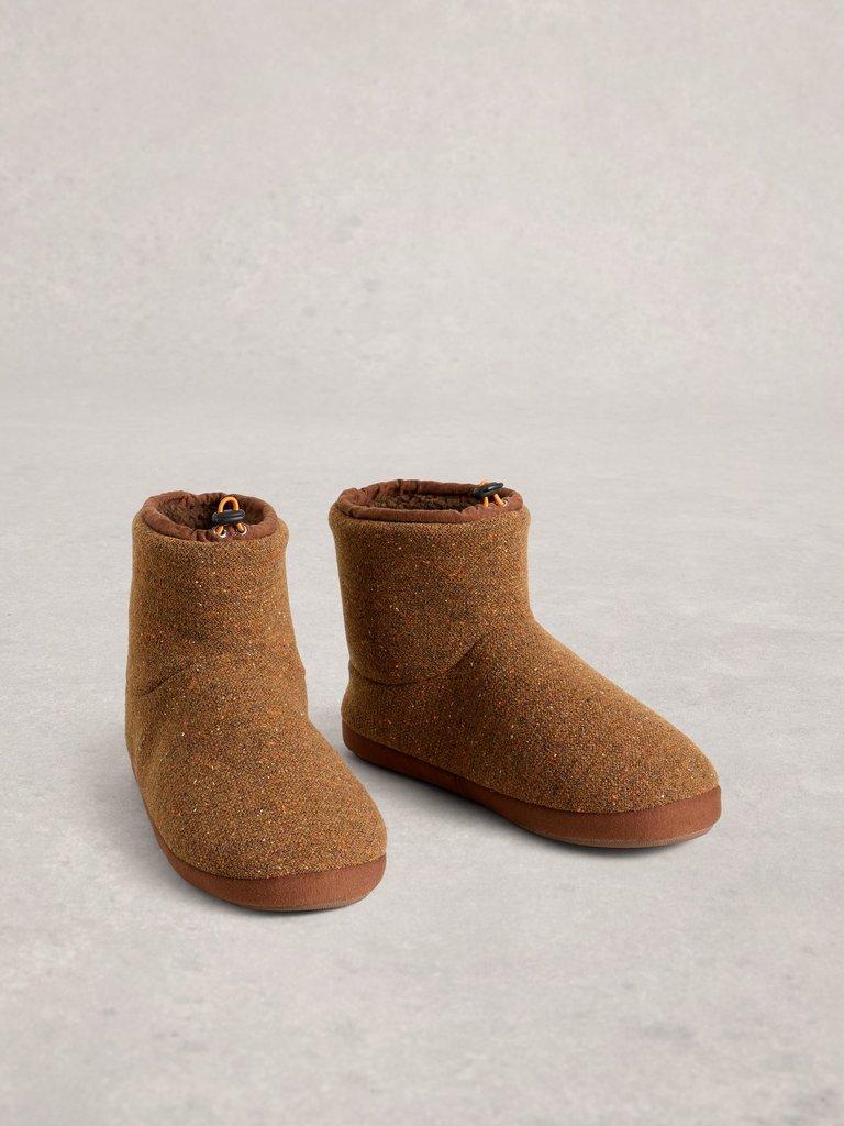 Slipper Neppy Bootie in DK BROWN - FLAT FRONT