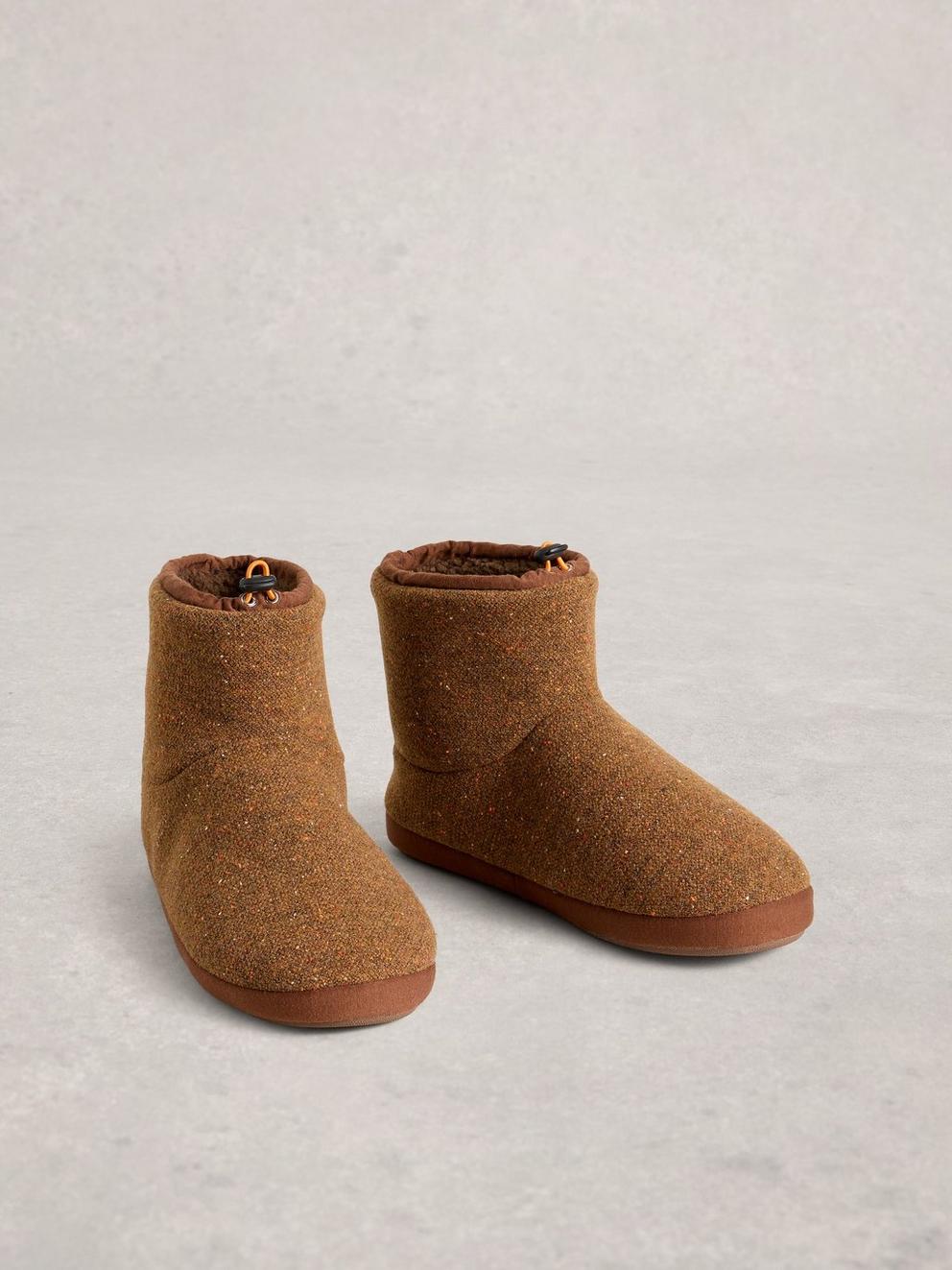 Slipper Neppy Bootie in DK BROWN - FLAT FRONT
