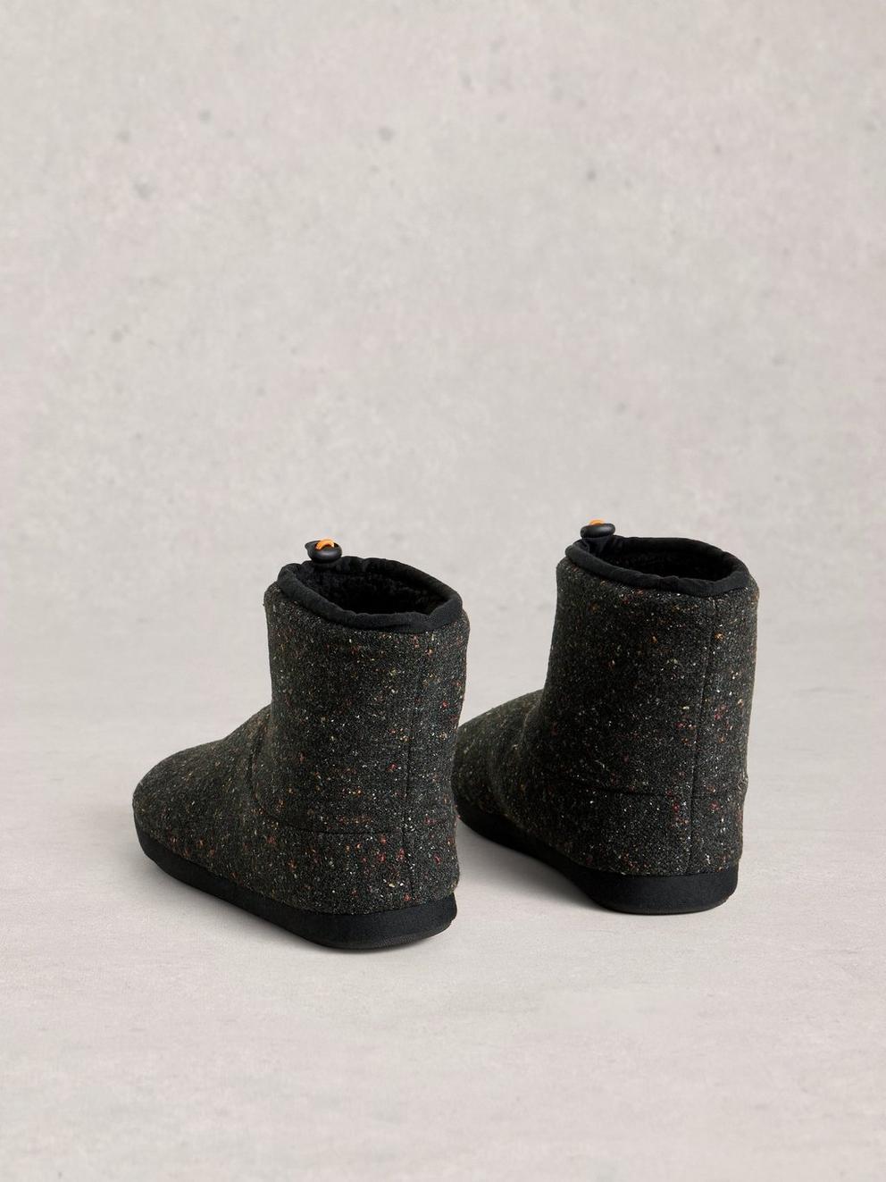 Slipper Neppy Bootie in PURE BLK - FLAT BACK