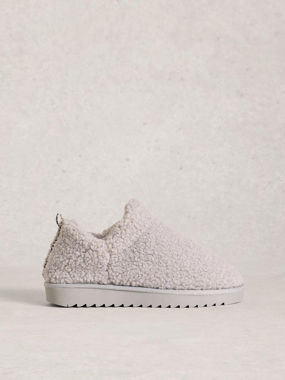 Borg Slipper Booties in MID GREY - LIFESTYLE