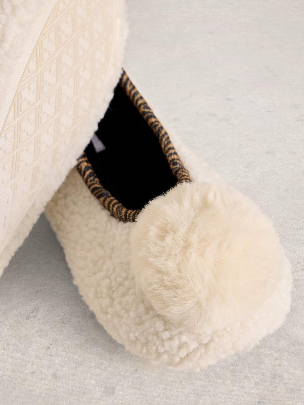Pom Ballet Slippers in PALE IVORY - FLAT DETAIL