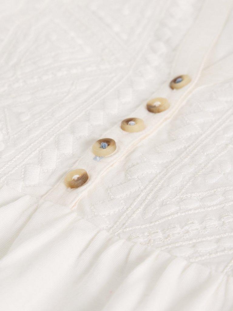 PEONY SLEEVELESS SHIRT in BRIL WHITE - FLAT DETAIL