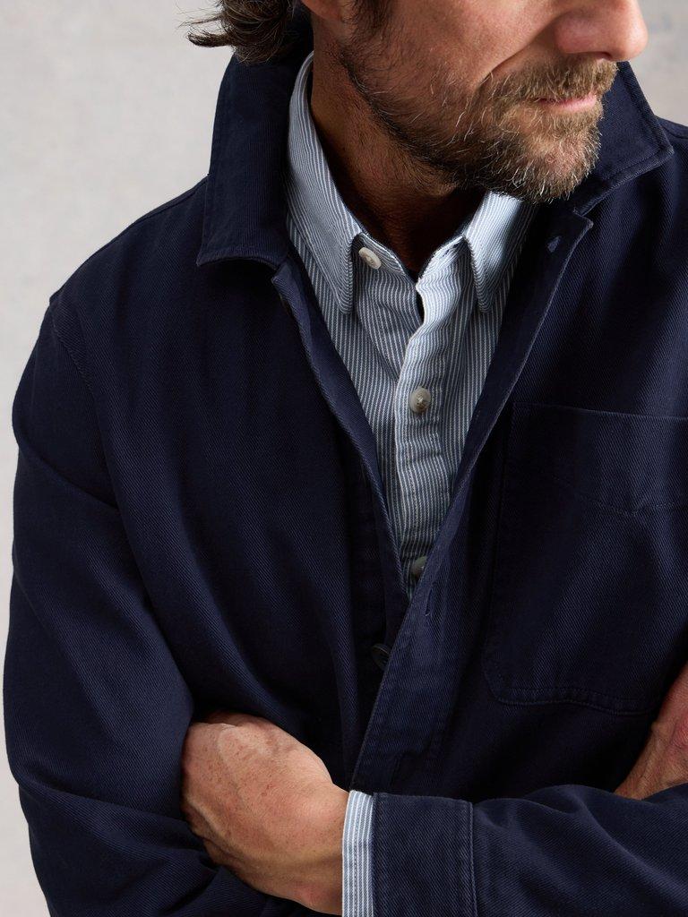 Westgate Workwear Jacket in DARK NAVY - MODEL DETAIL