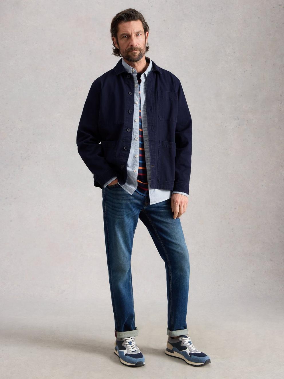 Westgate Workwear Jacket in DARK NAVY - MODEL FRONT