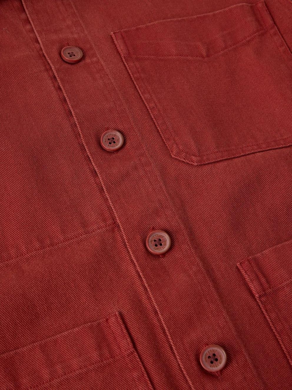 Westgate Workwear Jacket in DK RED - FLAT DETAIL