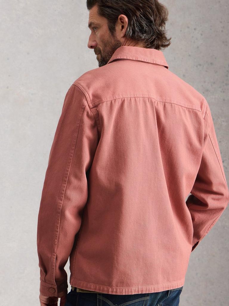Westgate Workwear Jacket in MID PINK - MODEL BACK