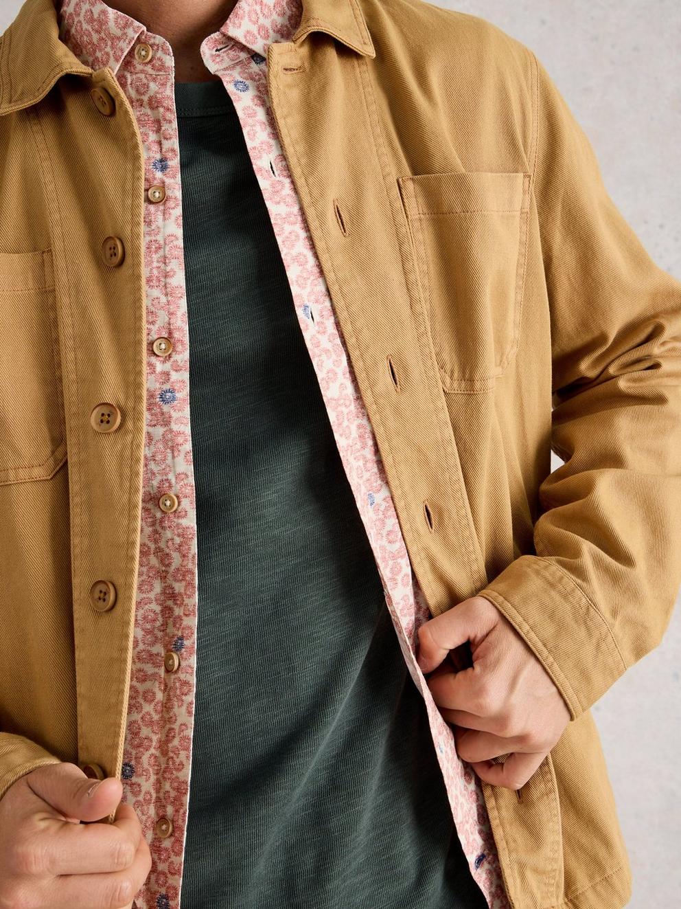 Westgate Workwear Jacket in MID TAN - MODEL DETAIL
