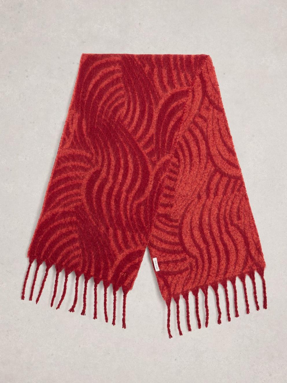 Shelly Scarf in DK RED - FLAT BACK