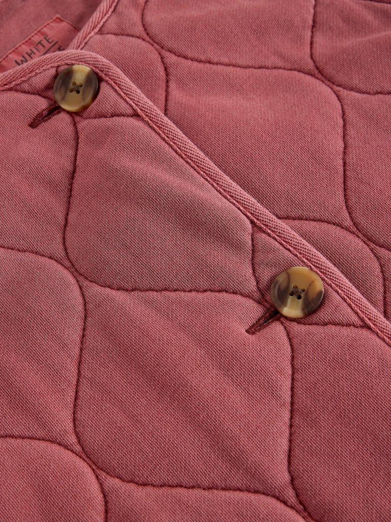 Anya Jersey Quilted Jacket in MID PINK - FLAT DETAIL