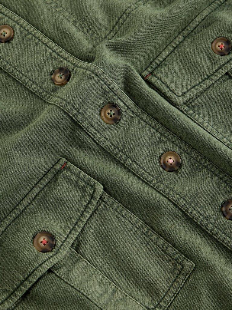Demi Utility Jersey Jacket in MID GREEN - FLAT DETAIL