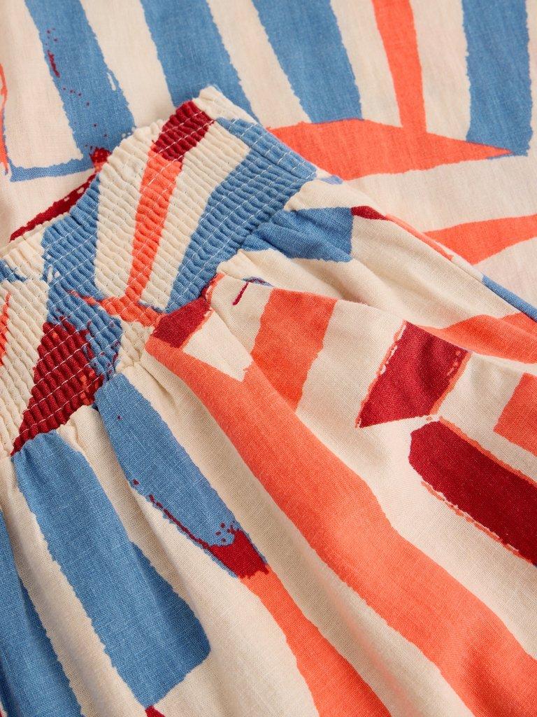 Shelly Linen Blend Crop Culotte in IVORY MLT - FLAT DETAIL