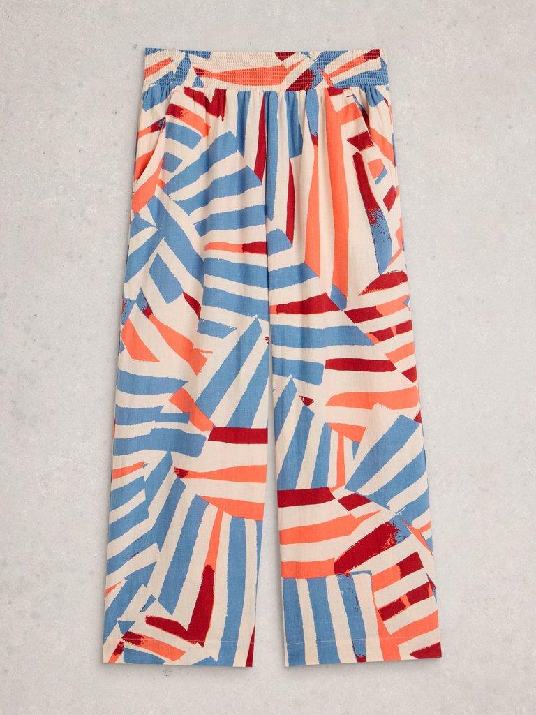 Shelly Linen Blend Crop Culotte in IVORY MLT - FLAT FRONT