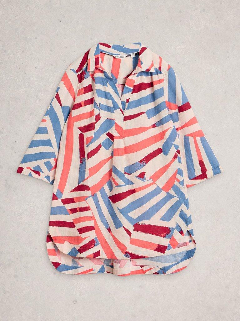 Bianca Linen Tunic in IVORY MLT - FLAT FRONT