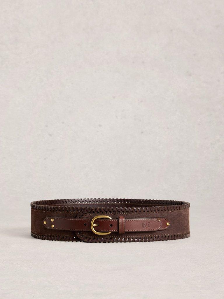 Cinch Waist Belt in DEEP BROWN - FLAT BACK