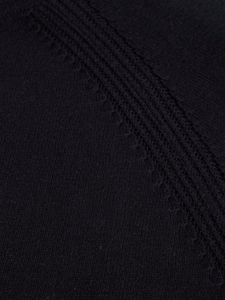 WOMENS LULU LONG SLEEVE CARDI in PURE BLK - FLAT DETAIL