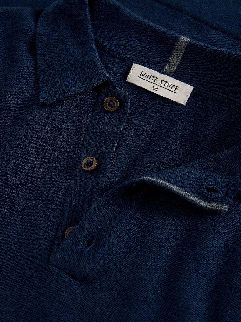 Newport Merino Polo SS in DARK NAVY - FLAT DETAIL