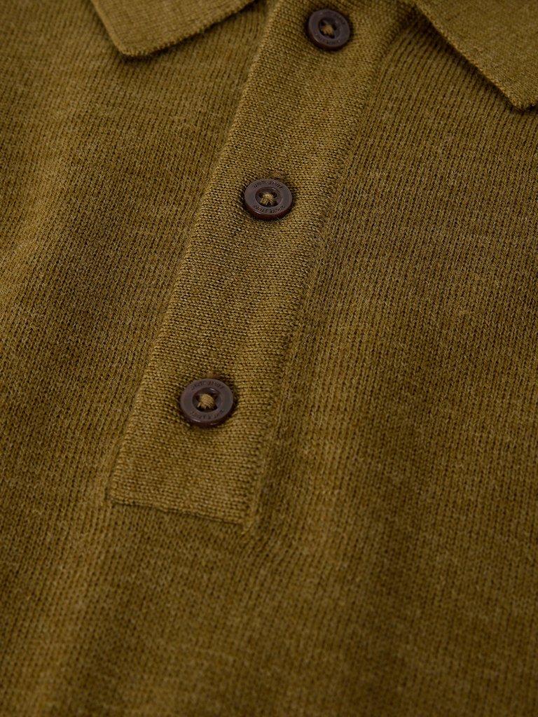Newport Merino Polo LS in DK CHART - FLAT DETAIL