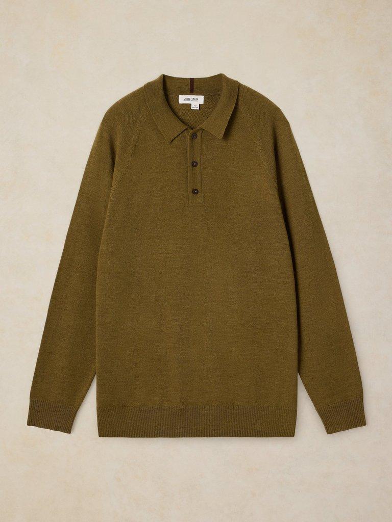 Newport Merino Polo LS in DK CHART - FLAT FRONT