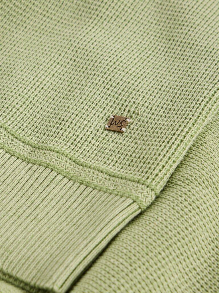 Attadale Plain Crew Neck Jumper in LGT GREEN - FLAT DETAIL