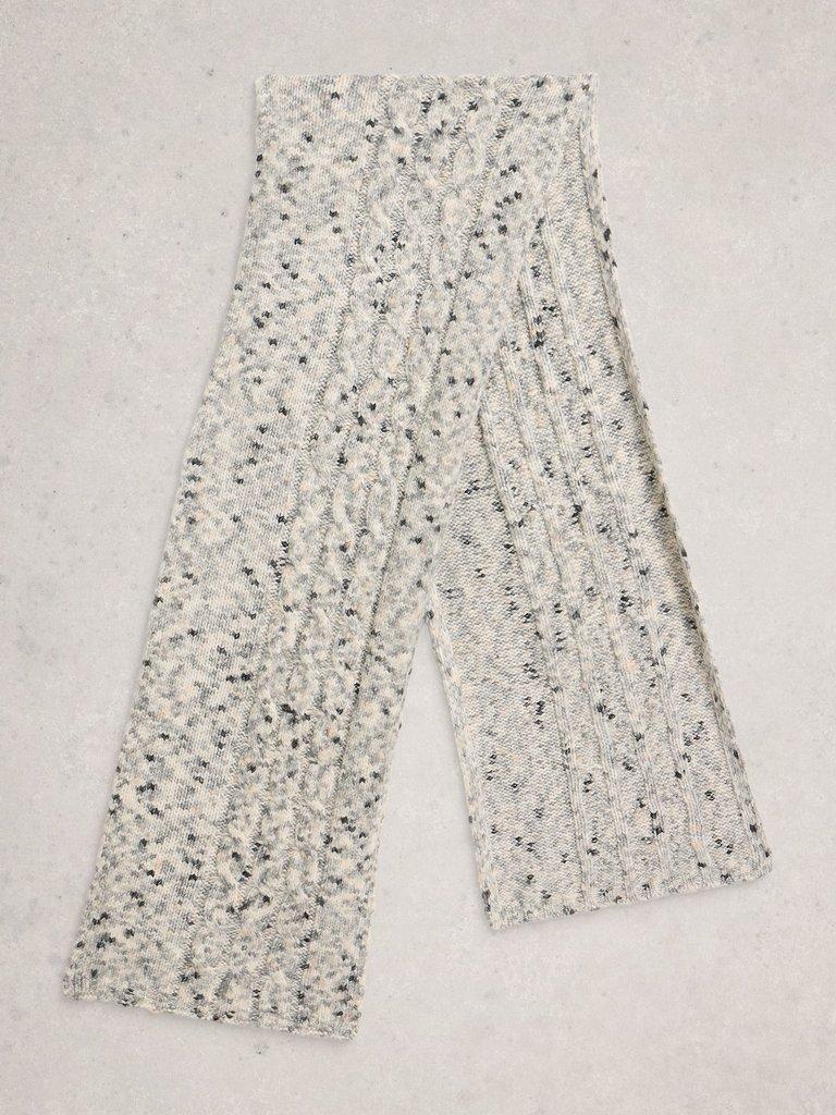 Spacedye Knitted Scarf in GREY MLT - FLAT BACK