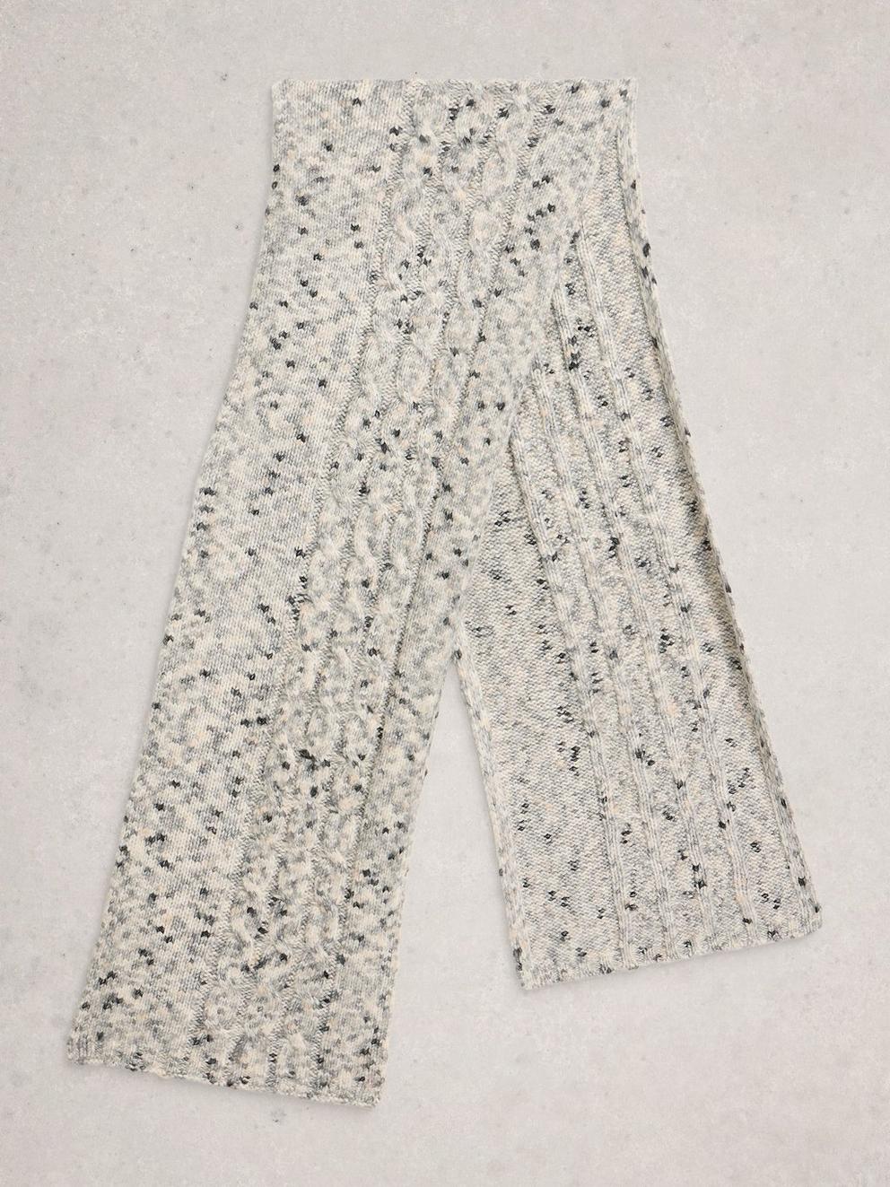 Spacedye Knitted Scarf in GREY MLT - FLAT BACK