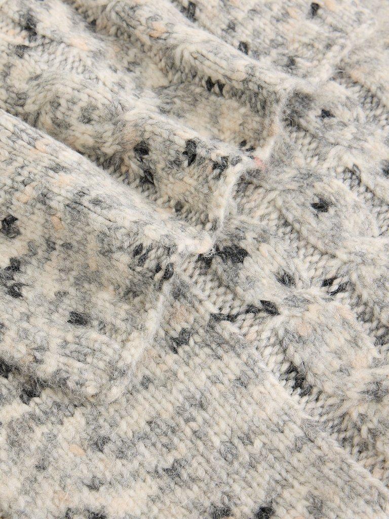 Spacedye Knitted Scarf in GREY MLT - FLAT DETAIL