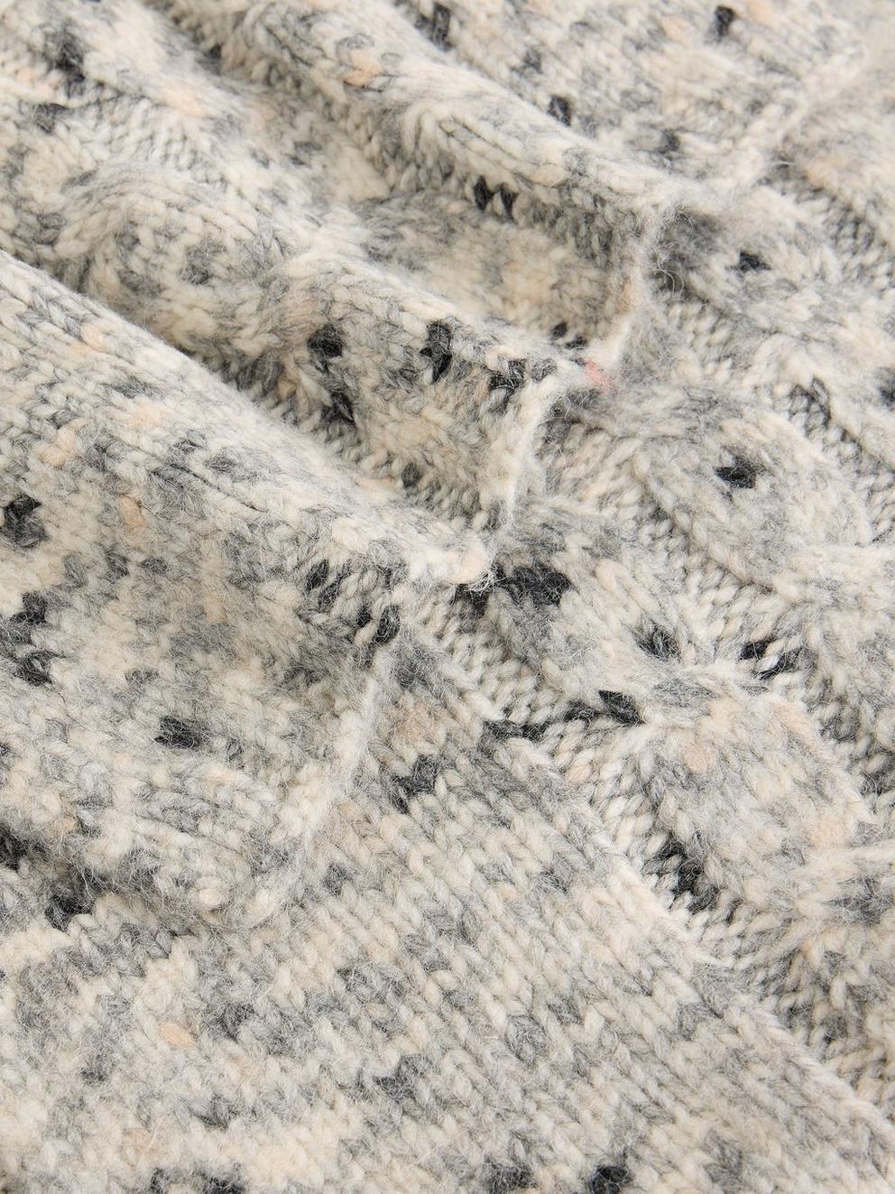 Spacedye Knitted Scarf in GREY MLT - FLAT DETAIL