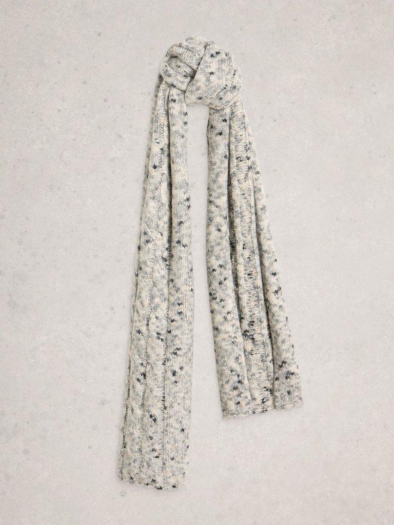 Spacedye Knitted Scarf in GREY MLT - FLAT FRONT