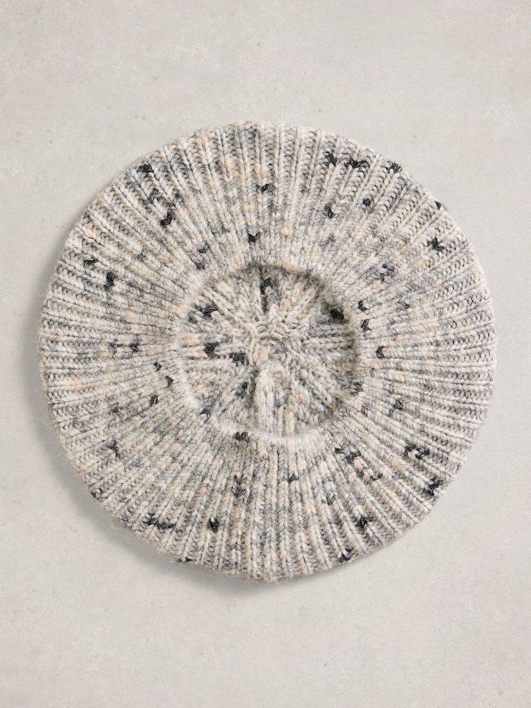 Spacedye Knit Beret in GREY MLT - FLAT DETAIL