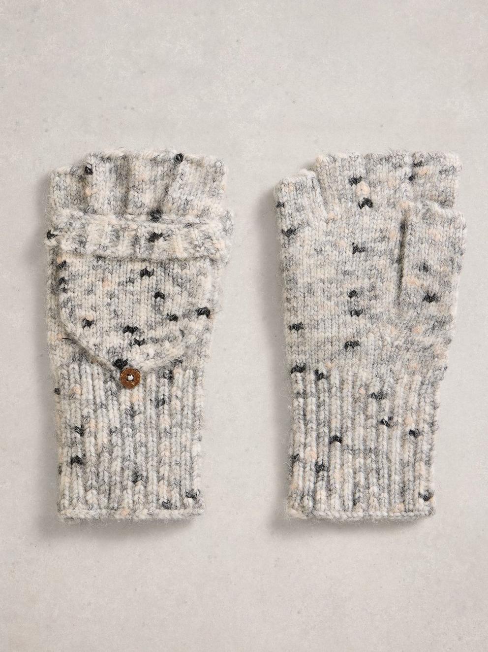 Spacedye Flip Mitt in GREY MLT - FLAT BACK