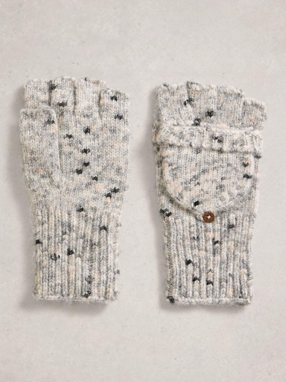 Spacedye Flip Mitt in GREY MLT - FLAT FRONT