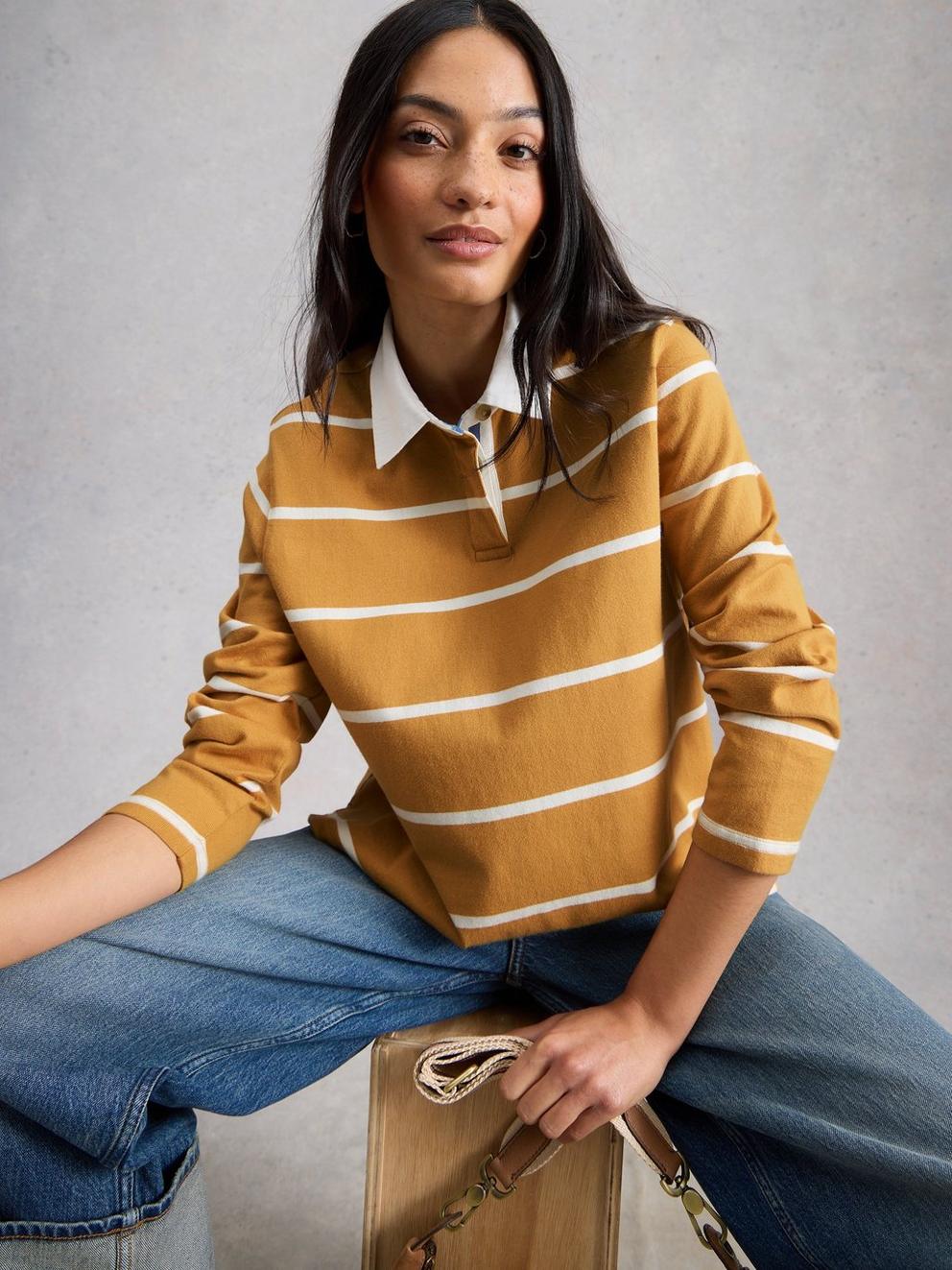 STELLA STRIPE RUGBY TOP in YELLOW MLT - LIFESTYLE