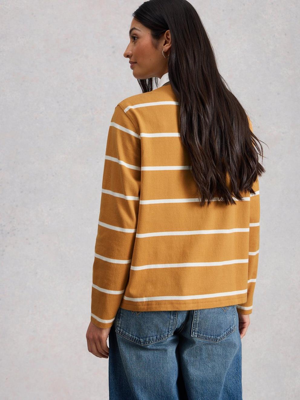 STELLA STRIPE RUGBY TOP in YELLOW MLT - MODEL BACK