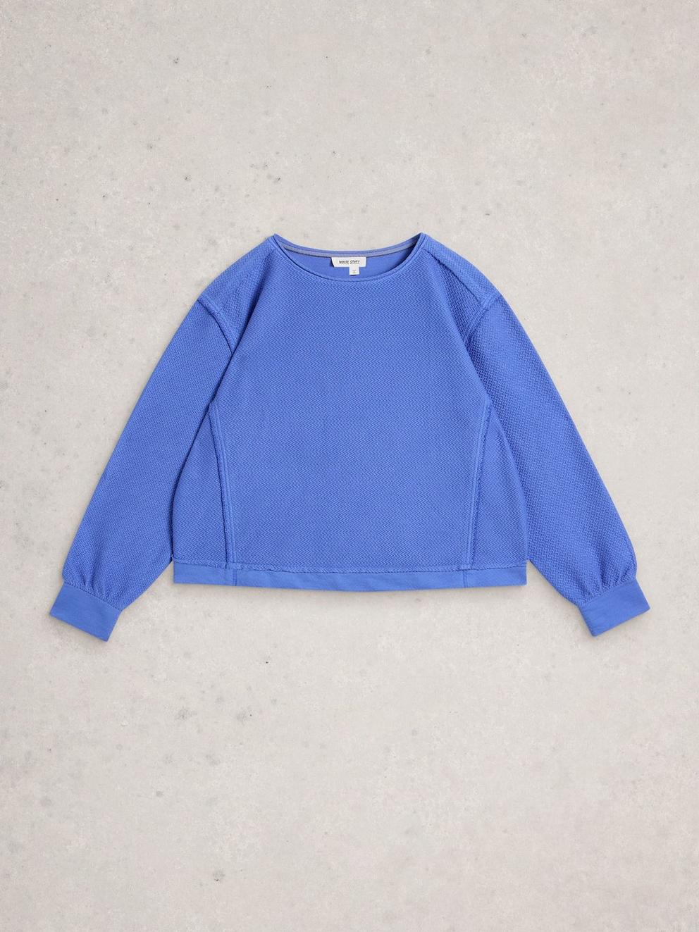 HERRINGBONE SWEAT in BRT BLUE - FLAT FRONT