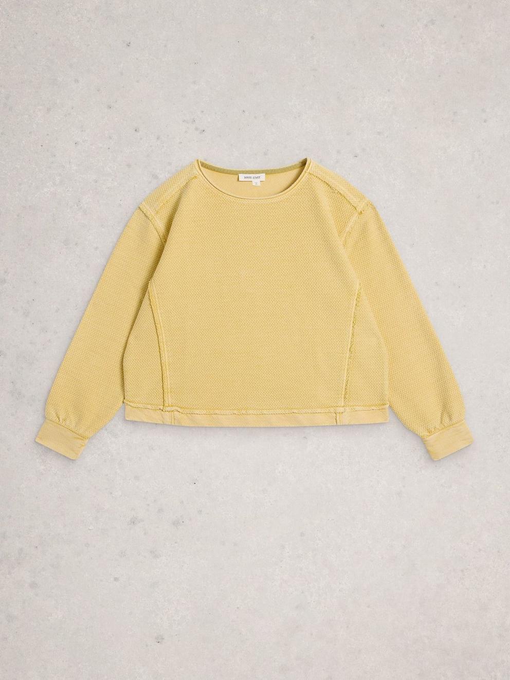 HERRINGBONE SWEAT in LGT YELLOW - FLAT FRONT